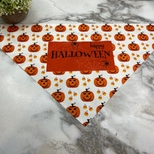 Load image into Gallery viewer, Dog Bandana - Halloween - Candy Corn Pumpkins
