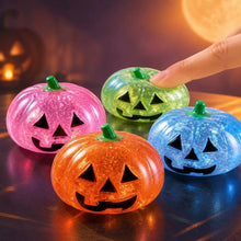 Load image into Gallery viewer, Squishy Toy - Halloween Glitter Pumpkin - PREORDER
