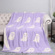 Load image into Gallery viewer, Blanket - Soft Dreams - Double Sided Halloween Ghost Lavender White
