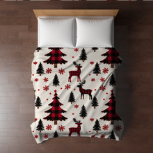 Load image into Gallery viewer, Blanket Christmas #37 - Plaid Deer Trees - PREORDER
