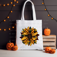 Load image into Gallery viewer, Tote Bag - Plaid Sunflower
