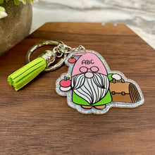 Load image into Gallery viewer, Keychain - Acrylic - Teacher Gnome - #3
