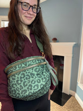 Load image into Gallery viewer, The Roni Nylon Crossbody - Animal Print Dark Green
