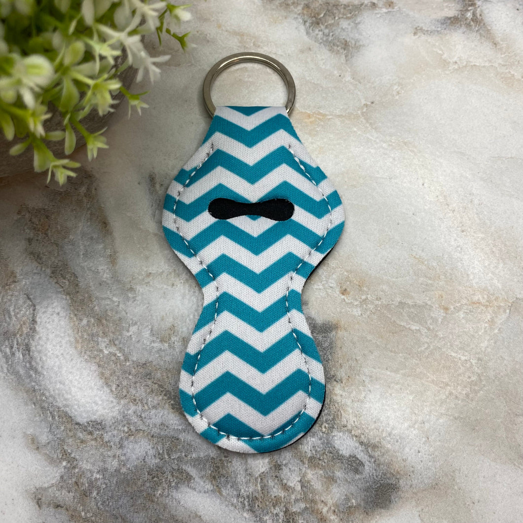 Lip Balm Chapstick Holder - #24 - Teal Chevron