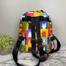 Load image into Gallery viewer, Mini Backpack - Cat Squares
