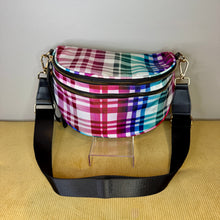 Load image into Gallery viewer, The Roni Nylon Crossbody - Plaid Ombre White
