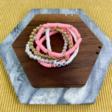 Load image into Gallery viewer, Bracelet Pack - Clay &amp; Gold Bead - Love
