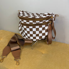 Load image into Gallery viewer, The Roni Nylon Crossbody - Checkered Chocolate
