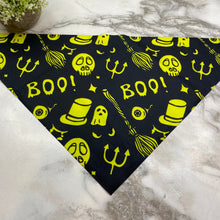 Load image into Gallery viewer, Dog Bandana - Halloween - Black &amp; Yellow
