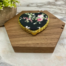 Load image into Gallery viewer, Compact Mirror - Black Floral (by shape)
