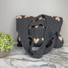 Load image into Gallery viewer, Heart Tote Bag - Knit Sweater
