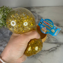 Load image into Gallery viewer, Squishy Toy - Viral Dumpling, Gold Glitter + Water Beads
