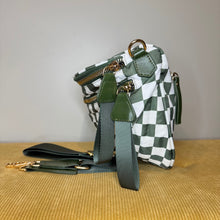 Load image into Gallery viewer, The Roni Nylon Crossbody - Checkered Dark Green Olive
