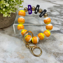 Load image into Gallery viewer, Wood Bracelet Keychain - Halloween - Boo Candy Corn
