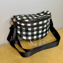 Load image into Gallery viewer, The Roni Nylon Crossbody - Black White Plaid
