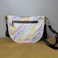 Load image into Gallery viewer, The Roni Nylon Crossbody - Pastel Stripe Daisy Floral
