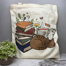 Load image into Gallery viewer, Tote Bag - Sleepy Cats &amp; Books - #5
