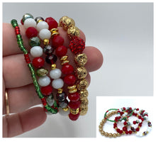 Load image into Gallery viewer, Bracelet Pack - Holiday Christmas - Gold &amp; Green Mini

