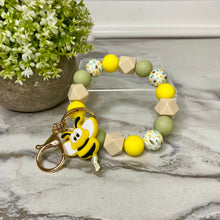 Load image into Gallery viewer, Silicone Bracelet Keychain - Bee
