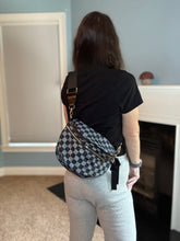 Load image into Gallery viewer, The Roni Nylon Crossbody - Checkered Black + Grey
