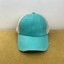 Load image into Gallery viewer, Hat - Criss Cross Ponytail - Turquoise
