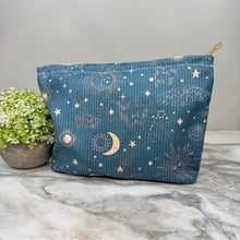 Load image into Gallery viewer, Corduroy Zip Pouch - Stars &amp; Moons
