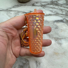 Load image into Gallery viewer, Keychain - Studded Tumbler - Creamsicle Holographic
