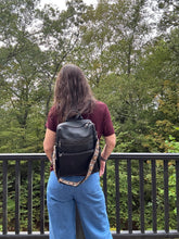 Load image into Gallery viewer, Denim Suede Brooke Backpack + Pouch
