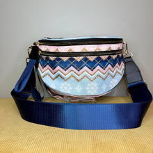 Load image into Gallery viewer, The Roni Nylon Crossbody - Christmas Snowflake Blue Pink
