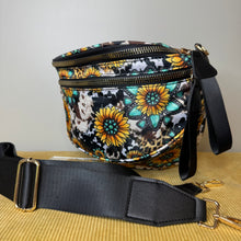 Load image into Gallery viewer, The Roni Nylon Crossbody - Turquoise Sunflower - PREORDER
