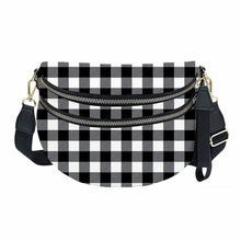 Load image into Gallery viewer, The Roni Nylon Crossbody - Black White Plaid
