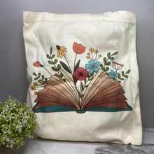 Load image into Gallery viewer, Tote Bag - Floral Books - #2
