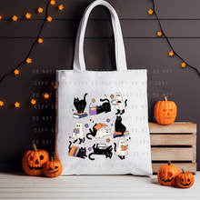 Load image into Gallery viewer, Tote Bag - Halloween - Cat Books
