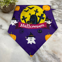 Load image into Gallery viewer, Dog Bandana - Halloween - Moon Graveyard
