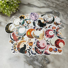 Load image into Gallery viewer, Stickers - Moon Floral Cats
