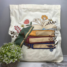 Load image into Gallery viewer, Tote Bag - Floral Books - #7
