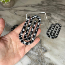 Load image into Gallery viewer, Jumbo Paperclip - Black &amp; White Plaid
