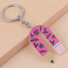 Load image into Gallery viewer, Keychain - Halloween Rainbow Pencil
