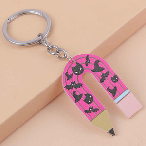 Keychain - Halloween Rainbow Pencil