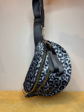 Load image into Gallery viewer, The Roni Nylon Crossbody - Animal Print Grey with Black - PREORDER
