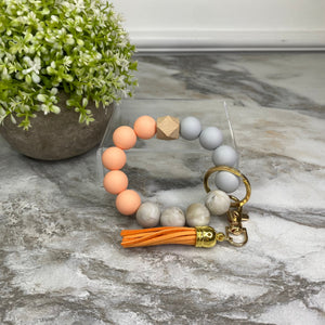 Silicone Bracelet Keychain - Creamsicle