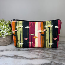 Load image into Gallery viewer, Pouch - Floral Daisy Stripe

