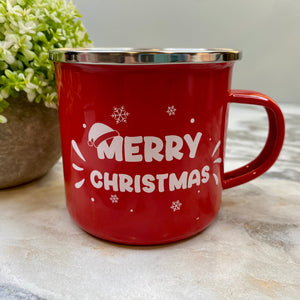 Mug - Christmas - Santa Hat Snowflakes