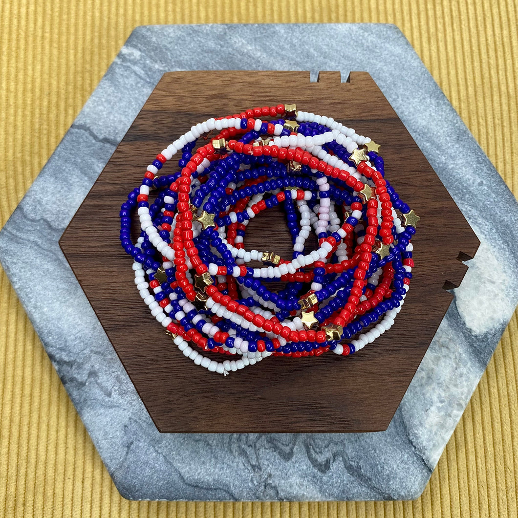 Bracelet - Fourth Of July - Red, White, & Blue Stars