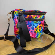 Load image into Gallery viewer, The Roni Nylon Crossbody - Bright Rainbow Animal Print
