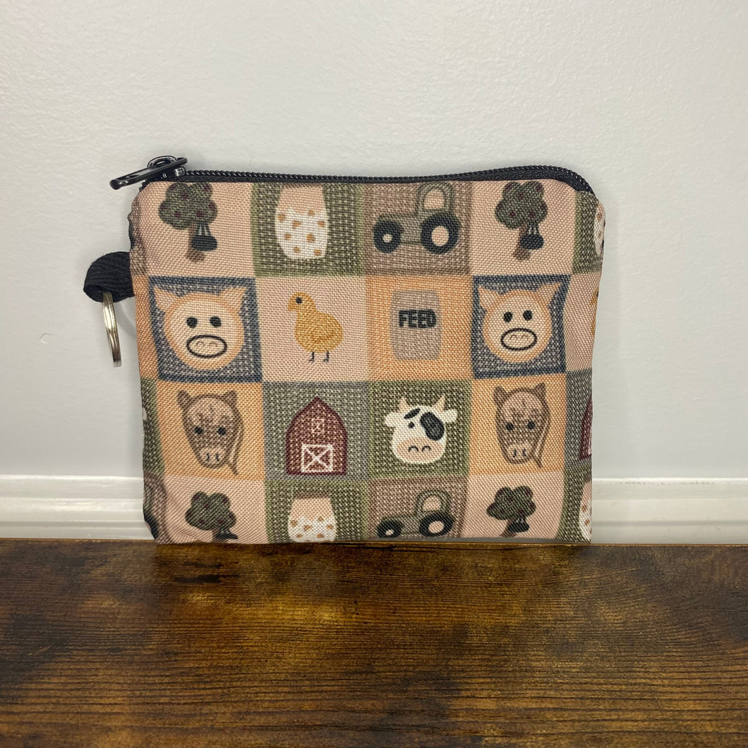 Mini Pouch - Farm Animals Quilt