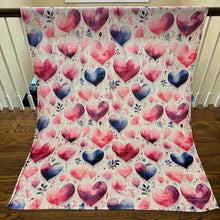 Load image into Gallery viewer, Blanket - Valentine’s Day - Watercolor Hearts
