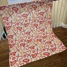 Load image into Gallery viewer, Blanket - Valentine’s Day - Leash Paw Dog Heart
