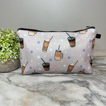 Load image into Gallery viewer, Pouch - Coffee Grey Flowers
