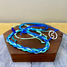 Load image into Gallery viewer, Bracelet Pack - Adjustable String Blue Aqua Wave
